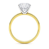 5 Carat Cushion Lab Grown IGI G/VS1 Diamond Solitaire Ring in 10K Yellow Gold thumbnail 4