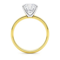 5 Carat Cushion Lab Grown IGI G/VS1 Diamond Solitaire Ring in 10K Yellow Gold
