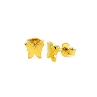 14k Yellow Gold Polished Butterfly Earrings