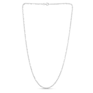 Sterling Silver Rhodium Plated Moon Cut Bead Chain (2.50 mm)