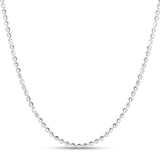 Sterling Silver Rhodium Plated Moon Cut Bead Chain (2.50 mm) thumbnail 7