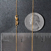 14k Yellow Gold Bead Chain 1.0mm (1.00 mm)