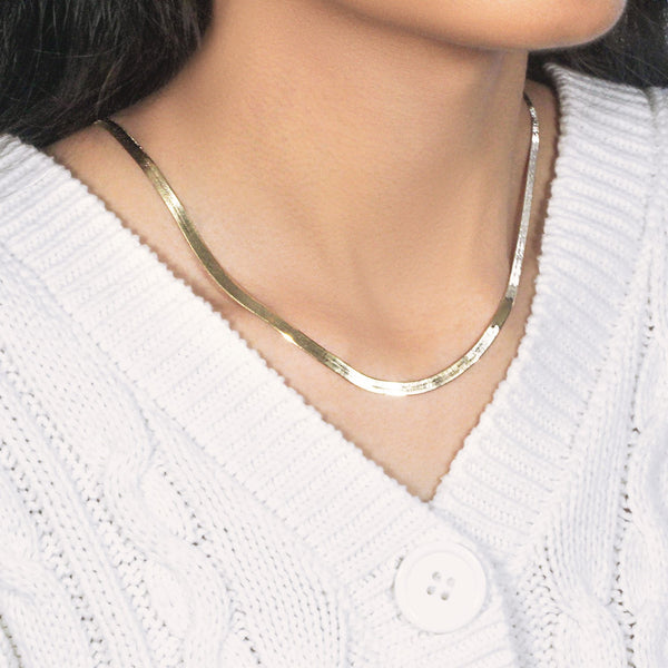 14k Yellow Gold Super Flex Herringbone Chain (3.80 mm)