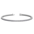 14K white gold tennis bracelet with round lab grown diamond stones