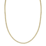 14K two-tone gold tennis necklace with alternating white and yellow gold links thumbnail 1