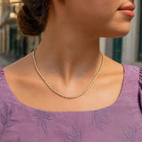 14K Two Tone Gold Diamon Oro Tennis Necklace (2.40 mm) thumbnail 4
