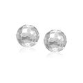 14K white gold ring with round faceted style face
