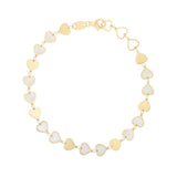 14K Yellow Gold MOP Heart Mirror Gem Bracelet thumbnail 2