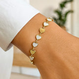 14K Yellow Gold MOP Heart Mirror Gem Bracelet thumbnail 5
