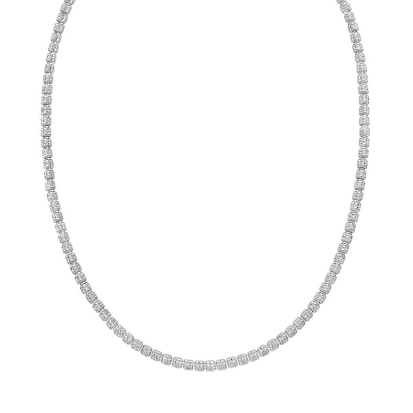 Sterling Silver Rhodium Plated Ice Barrel Chain (3.80 mm)