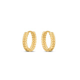 14k Yellow Gold Braided Huggie Hoops(3x12mm) thumbnail 2