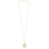 Ships Wheel Anchor Necklace in 10K Yellow Gold thumbnail 2