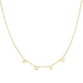 14K yellow gold XOXO letter necklace with linked X and O pendant
