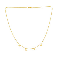 14K Yellow Gold XOXO Necklace