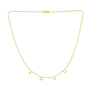 14K Yellow Gold XOXO Necklace