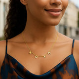14K Yellow Gold XOXO Necklace thumbnail 4