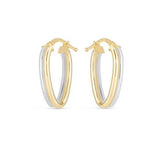 14K Tow Tone Gold Double Oval Hoop Earrings thumbnail 2