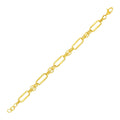 14K yellow gold bracelet with polished rectangular oval links