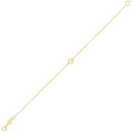 14K yellow gold mini initial G bracelet on a fine chain