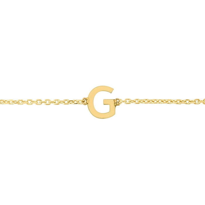 14K Yellow Gold Mini Initial G Bracelet