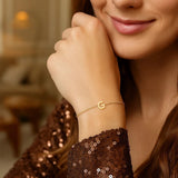 14K Yellow Gold Mini Initial G Bracelet thumbnail 5