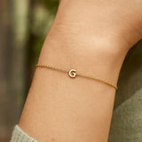 14K Yellow Gold Mini Initial G Bracelet thumbnail 6