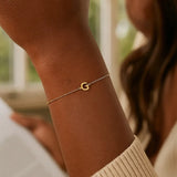 14K Yellow Gold Mini Initial G Bracelet thumbnail 7
