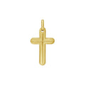 14K yellow gold etched cross pendant with polished finish