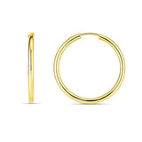 14k Yellow Gold Endless Round Hoop Earrings(2x21mm) thumbnail 1