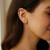 14K Yellow Gold Yours Truly Initial T Stud Earrings thumbnail 3