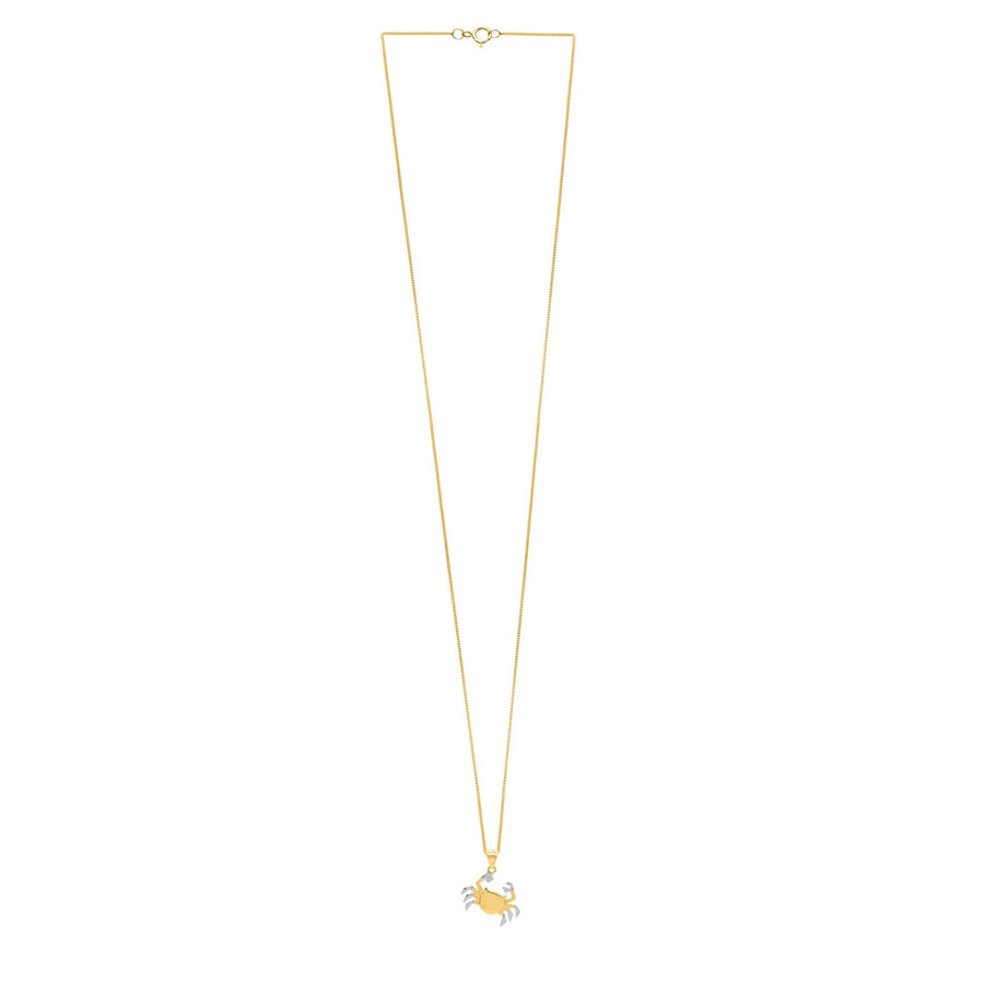 Crab Necklace in 10K Two Tone Yellow Gold