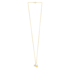 Crab Necklace in 10K Two Tone Yellow Gold