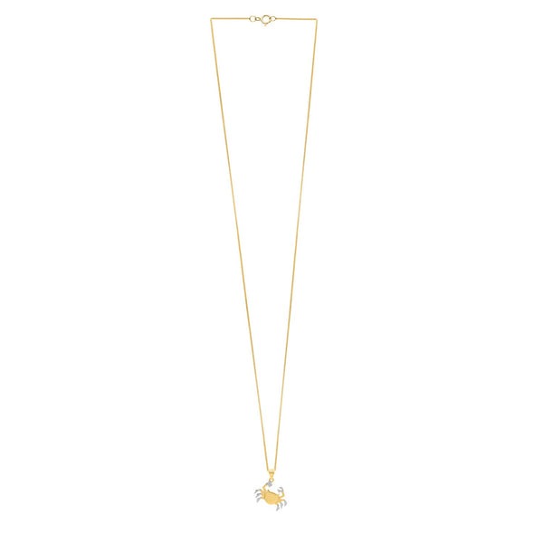 Crab Necklace in 10K Two Tone Yellow Gold