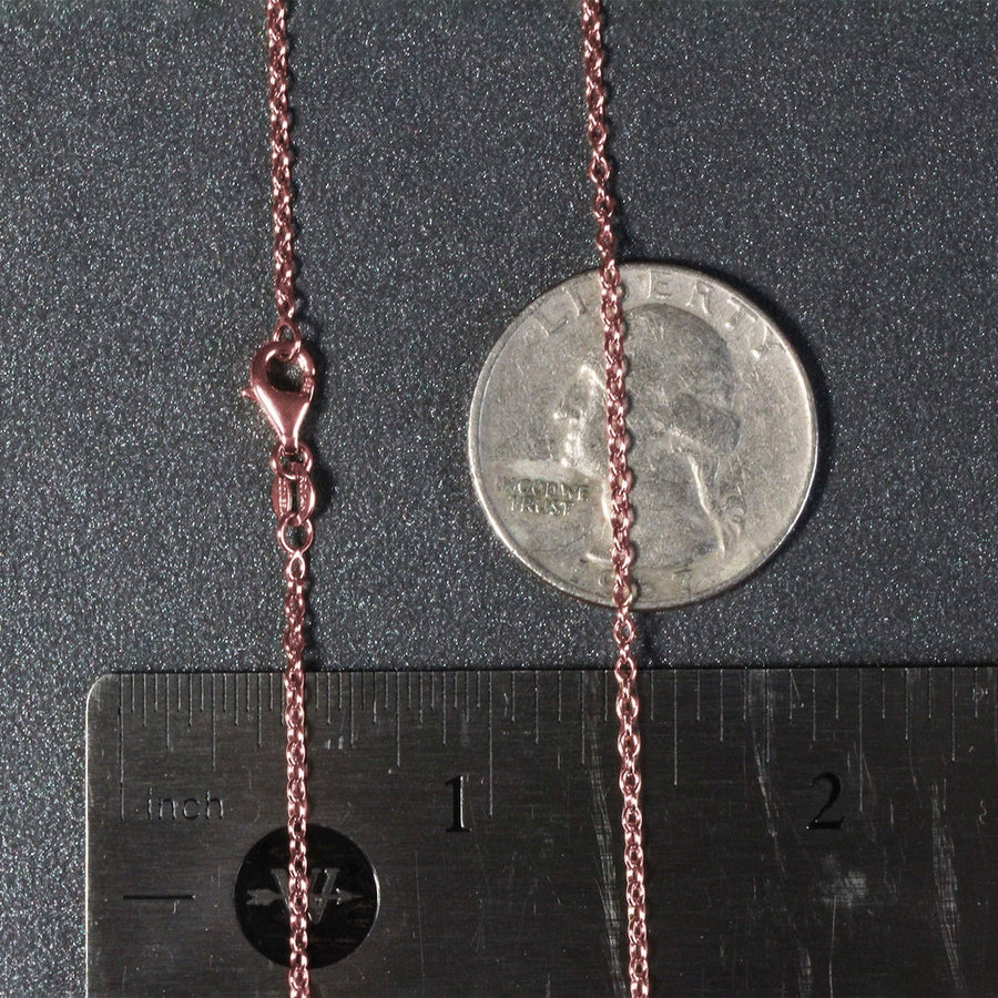 18k Rose Gold Round Oval Link Chain (1.50 mm)