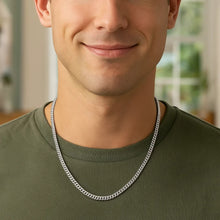 Sterling Silver Rhodium Plated Vintage Puffed Miami Cuban Chain (4.10 mm)