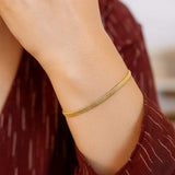 14K Yellow Gold Oval Snake Chain Bracelet (2.60 mm) thumbnail 3