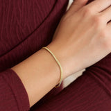 14K Yellow Gold Oval Snake Chain Bracelet (2.60 mm) thumbnail 4