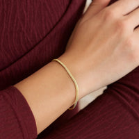 14K Yellow Gold Oval Snake Chain Bracelet (2.60 mm)