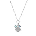 925 sterling silver rhodium plated flower necklace with cubic zirconia stones