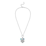 Sterling Silver Rhodium Plated Flower Cubic Zirconia Charm Necklace thumbnail 2