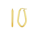 10K yellow gold hoop earrings with double oval geometric loops
