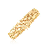 14K yellow gold thick braided high-polish bracelet, 14.50 mm wide thumbnail 1