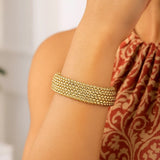 14k Yellow Gold High Polish Thick Braided Bracelet  (14.50 mm) thumbnail 4
