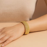 14k Yellow Gold High Polish Thick Braided Bracelet  (14.50 mm) thumbnail 6