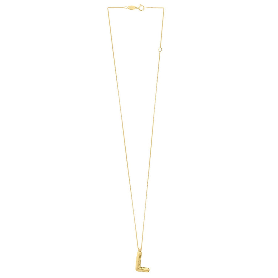 14K Yellow Gold Helium Initial L Pendant