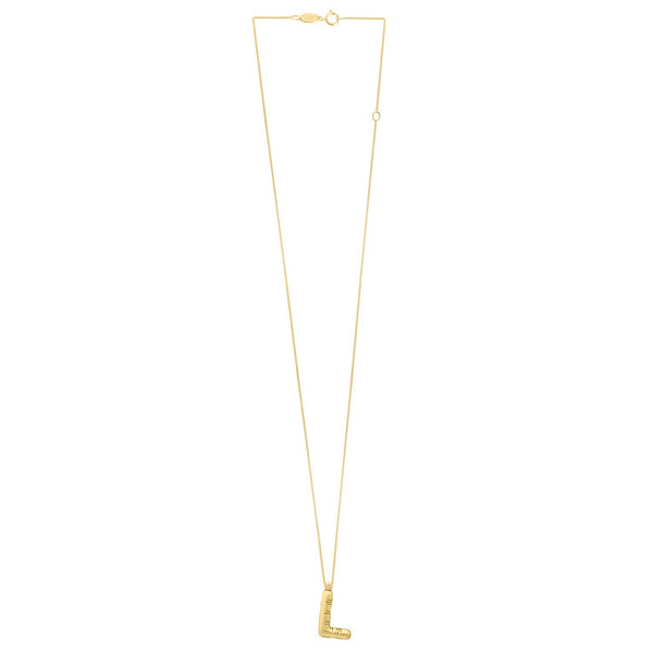 14K Yellow Gold Helium Initial L Pendant