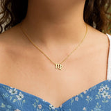 14K Yellow Gold Virgo Necklace thumbnail 4