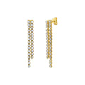 14K two-tone gold cascade drop earrings with staggered links