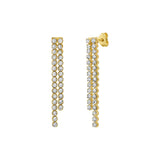 14K Two Tone Gold Diamon Oro Cascade Drop Earrings thumbnail 1