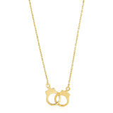 14K yellow gold high polish handcuff link necklace thumbnail 1